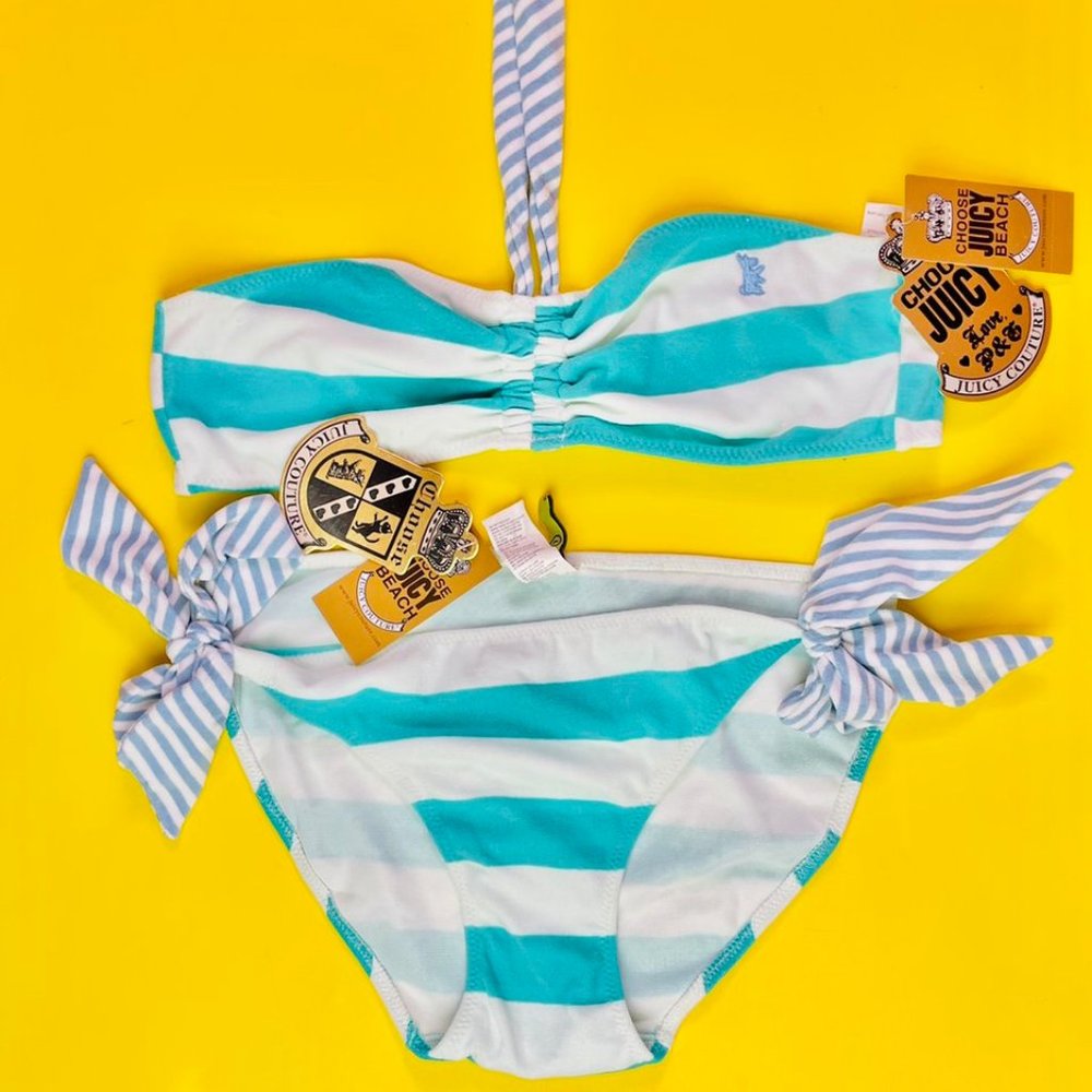 Juicy Couture Vintage blue Terry cloth bikini